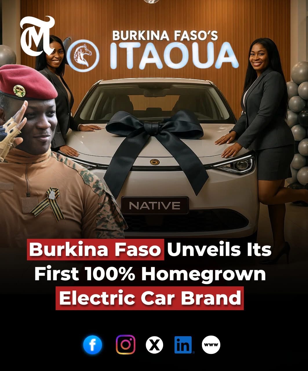 ប្រទេស Burkina Faso បានដាក់ឱ្យដំណើរការជាផ្លូវការនូវរថយន្ត​អគ្គិសនី​ដំបូង​របស់​ខ្លួន​